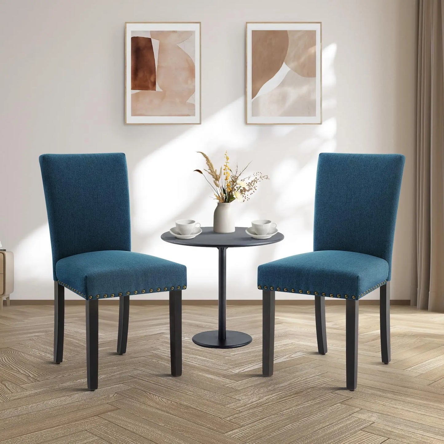 Set of 2 Upholstered Parsons Diner Room Chairs