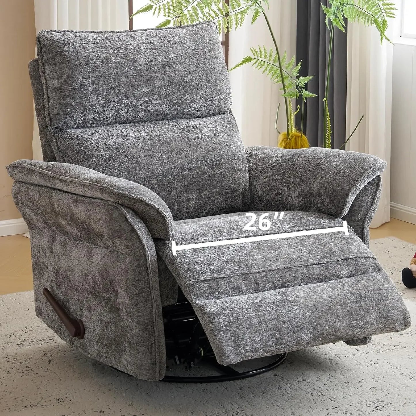 Oversized Chair, 360° Swivel Rocker Recliner