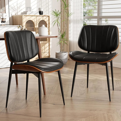 Dining Chairs Set of 2, Upholstered Faux Leather
