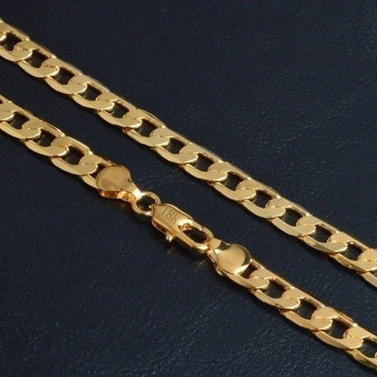 Men 18K Gold Cuban Chain Necklace