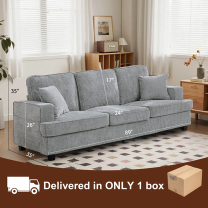 89 inch Cloud Couch Sofa in Chenile