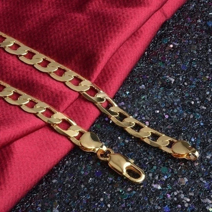 Men 18K Gold Cuban Chain Necklace