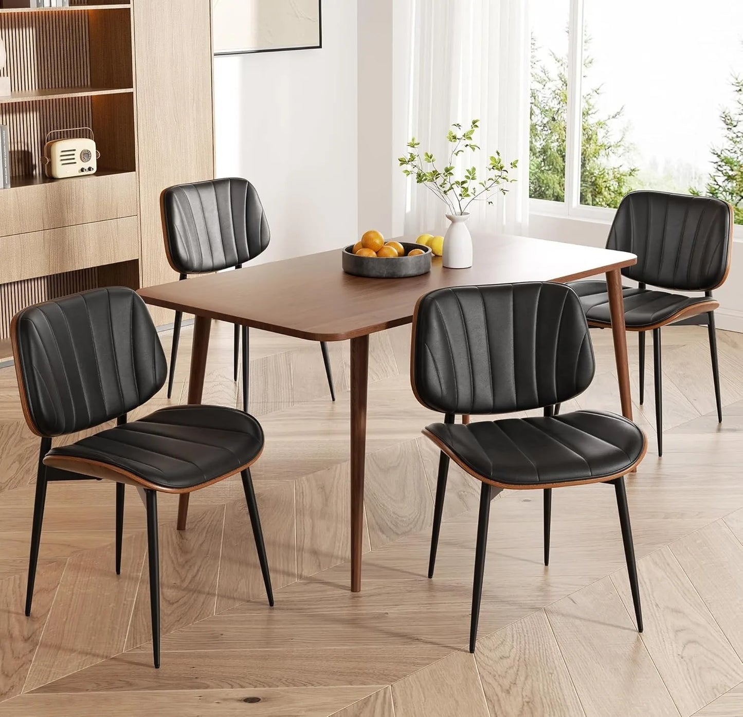 Dining Chairs Set of 2, Upholstered Faux Leather