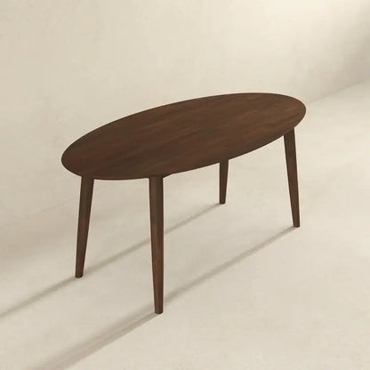 Walnut Oval Dining Table with 4 Chairs Set