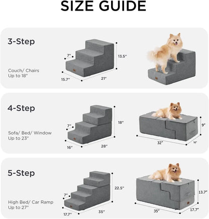 Non-Slip Foam Stairs for Dogs and Cats Up to 40lbs,
