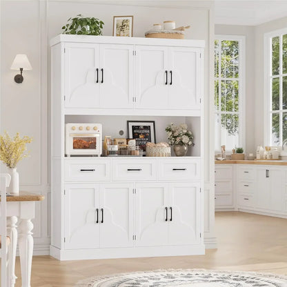55“ Wide Kitchen Hutch Cabinet with Storage Drawers