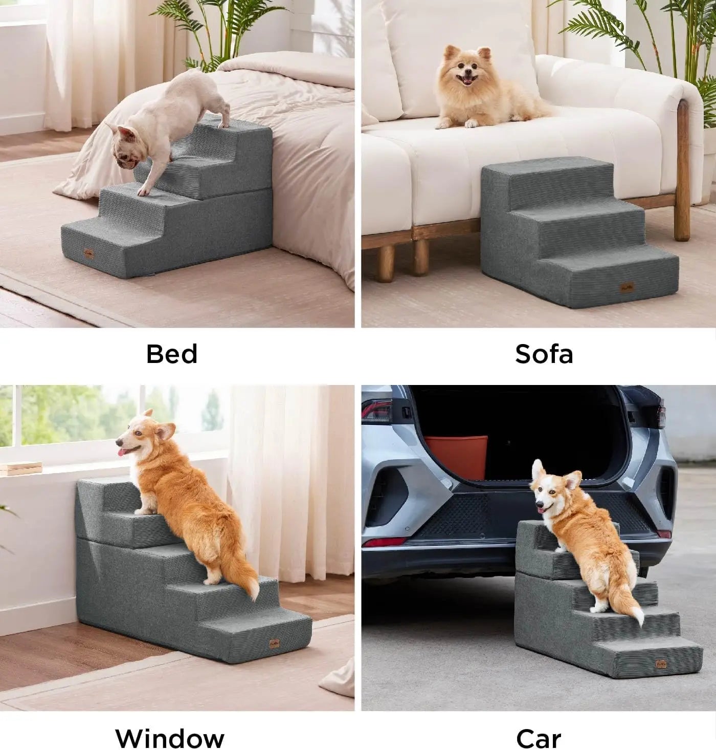 Non-Slip Foam Stairs for Dogs and Cats Up to 40lbs,