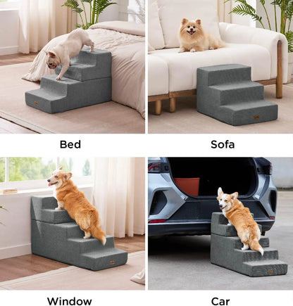 Non-Slip Foam Stairs for Dogs and Cats Up to 40lbs,
