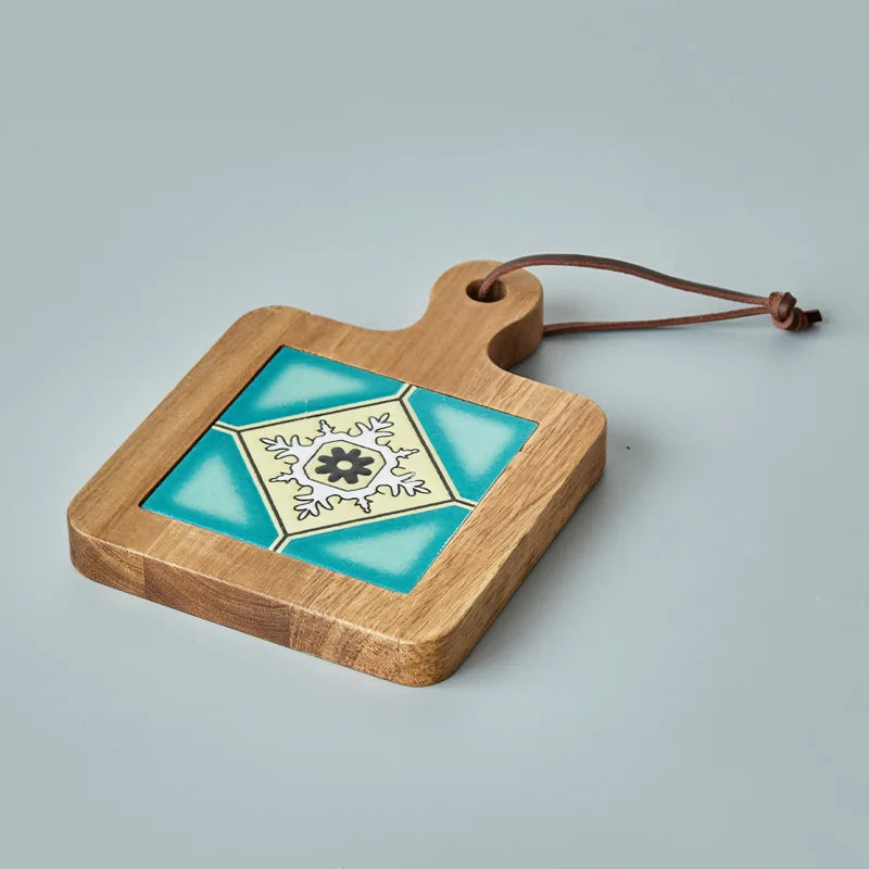 Large round Waterproof  Wood Dining Plate Tray