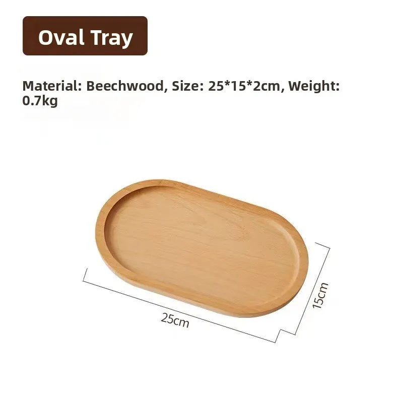 Large round Waterproof  Wood Dining Plate Tray