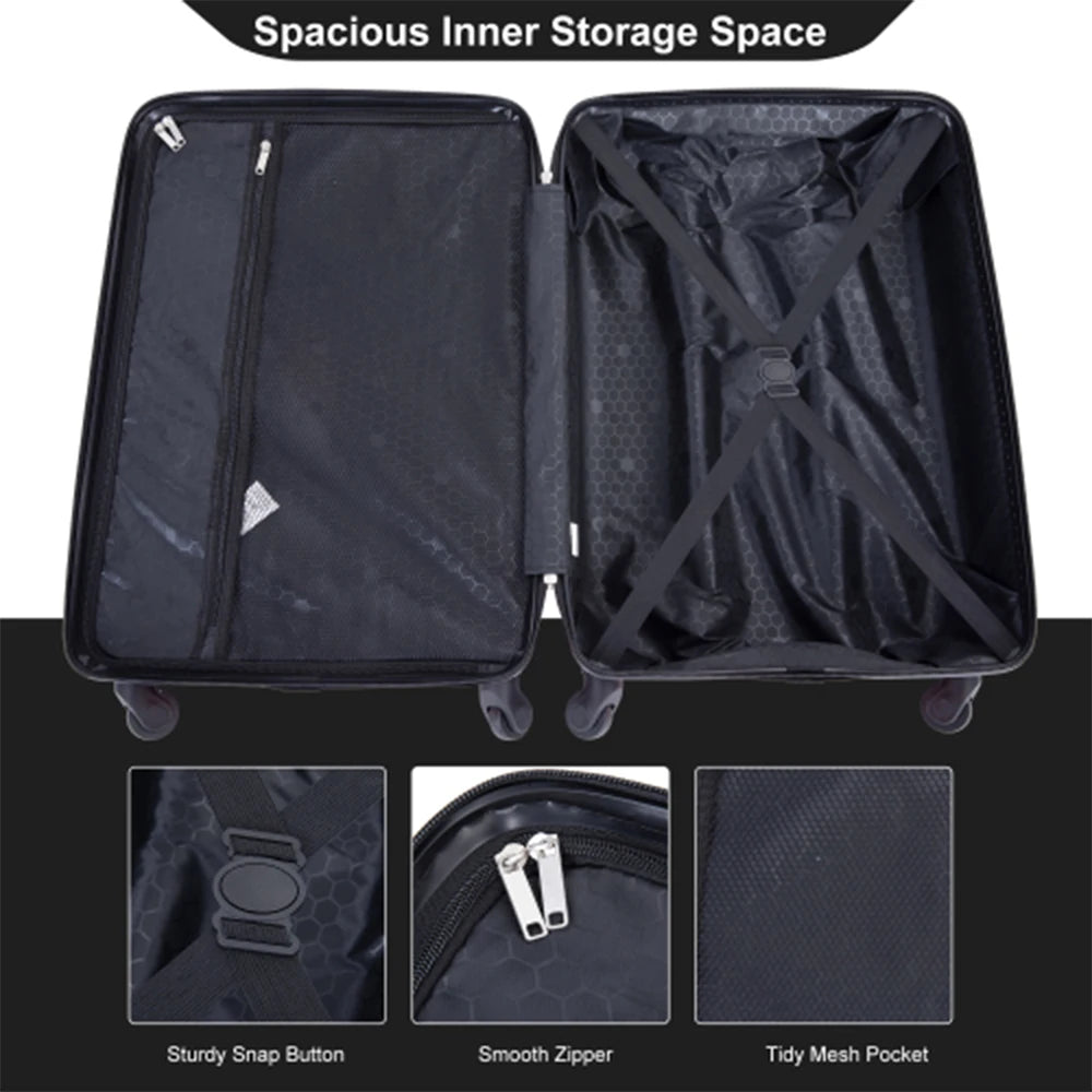 4-Piece ABS Suitcase with Spinner Wheels