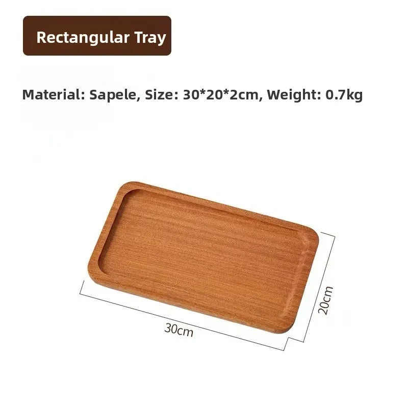 Large round Waterproof  Wood Dining Plate Tray