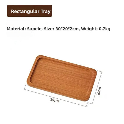 Large round Waterproof  Wood Dining Plate Tray