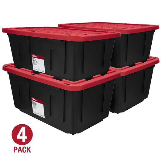 4 Pack 27 Gallon Storage Container, Stackable