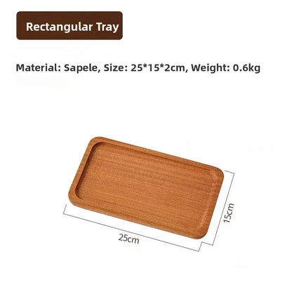 Large round Waterproof  Wood Dining Plate Tray