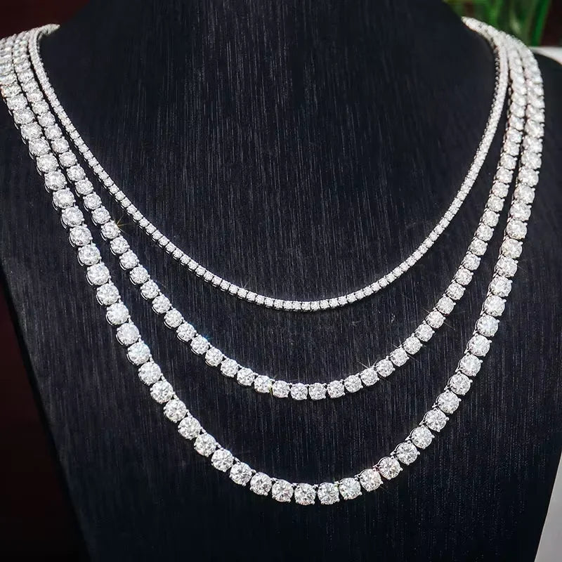 GIA certified 3-6.5 mm moissanite necklace