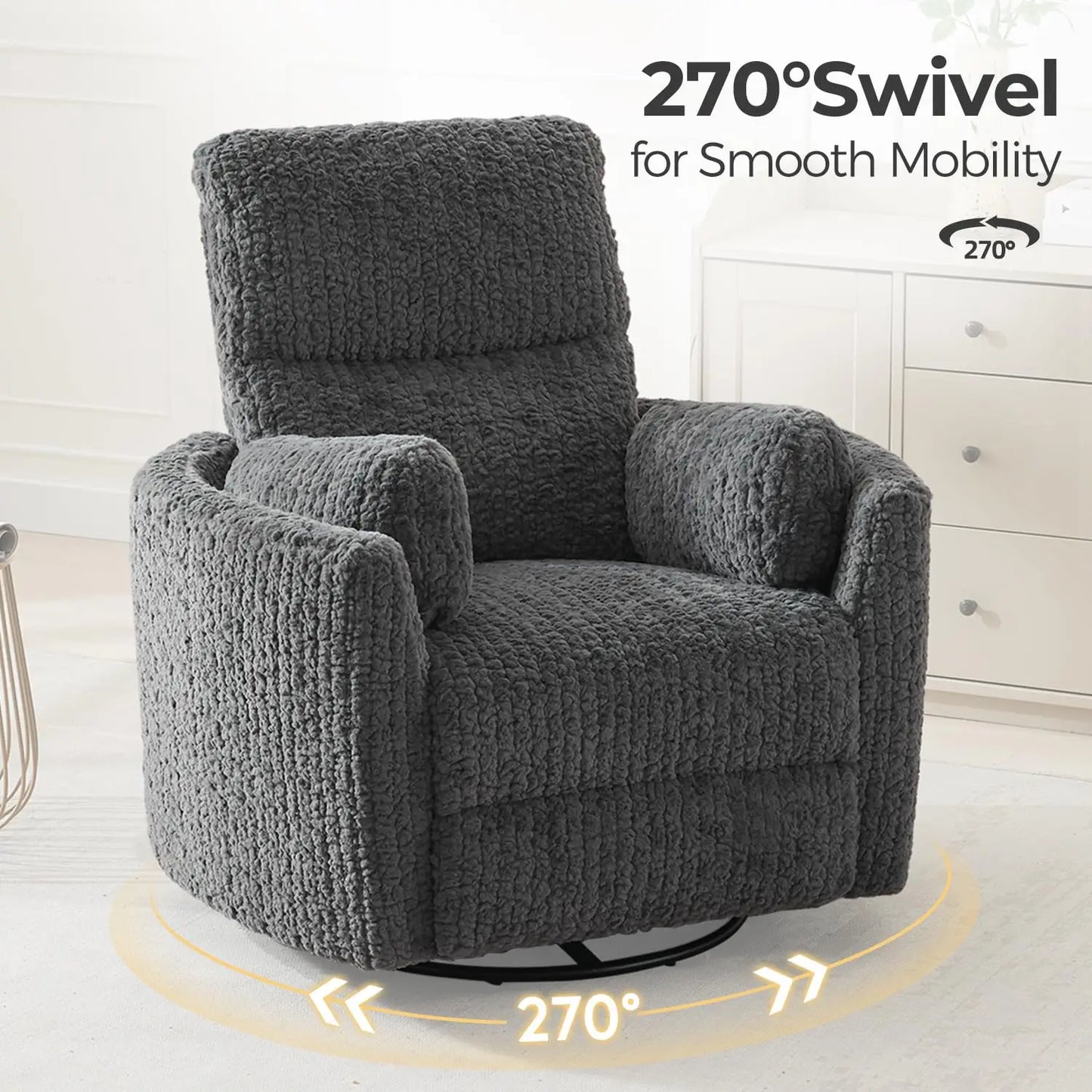 Power Swivel Glider Rocking Recliner Nursery Chair