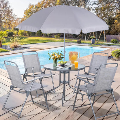 6 Pieces Folding Patio Dining Set