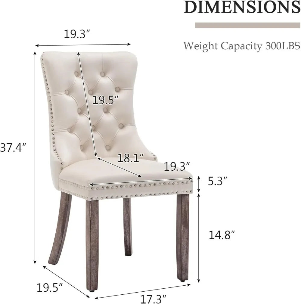 Velvet Button -Tufted Wing Back Chairs