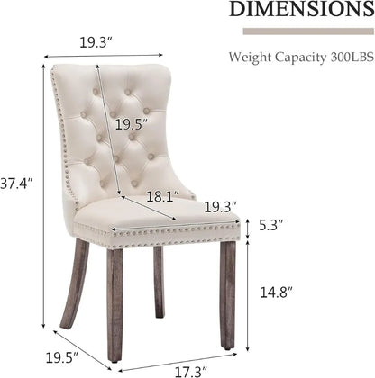 Velvet Button -Tufted Wing Back Chairs