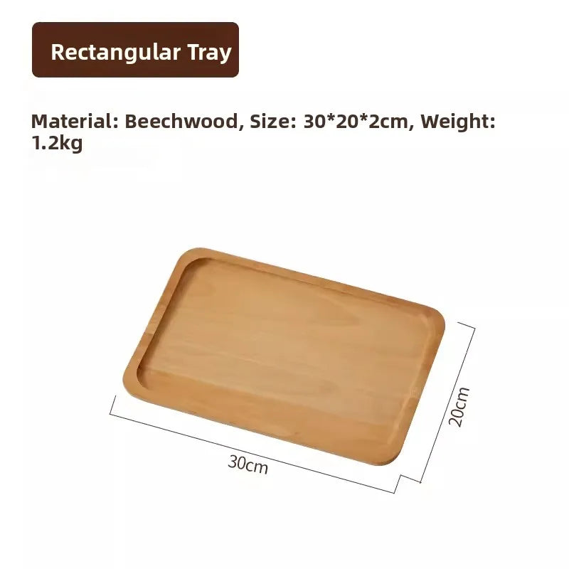 Large round Waterproof  Wood Dining Plate Tray