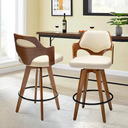 Swivel Upholstered Bar Stools Set of 2