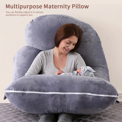 Full Body Maternity Pillow with Removable Cover