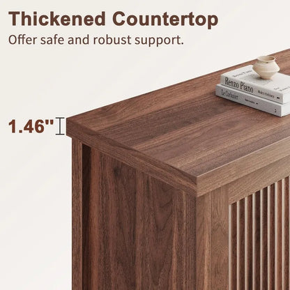 Fluted Buffet Cabinet with Storage Accent Sideboard