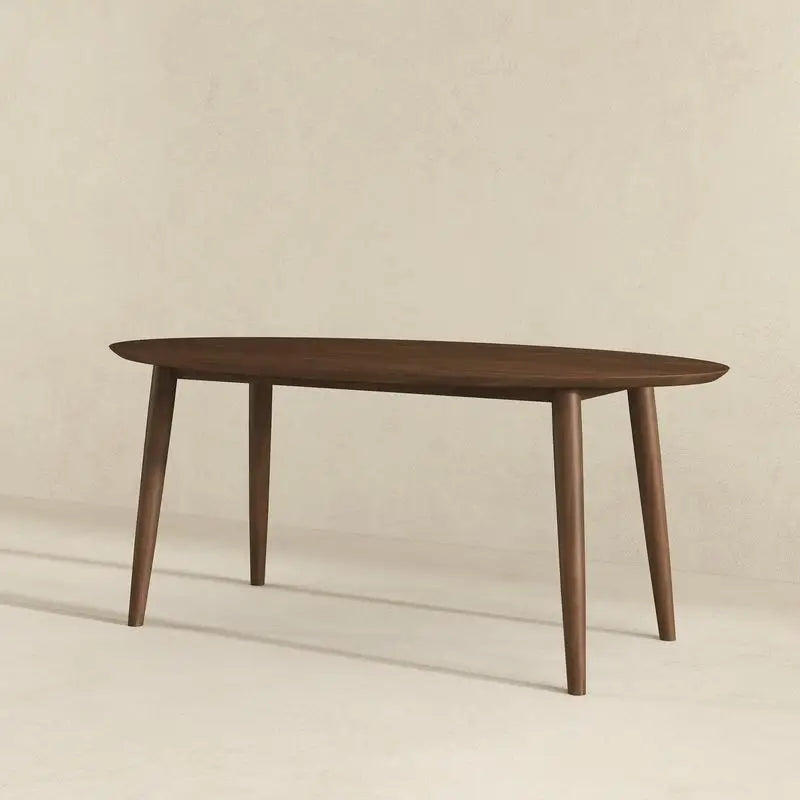 Walnut Oval Dining Table with 4 Chairs Set