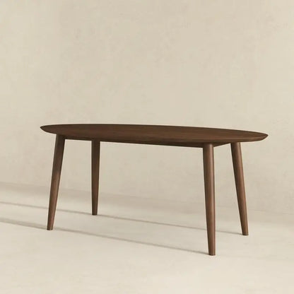 Walnut Oval Dining Table with 4 Chairs Set