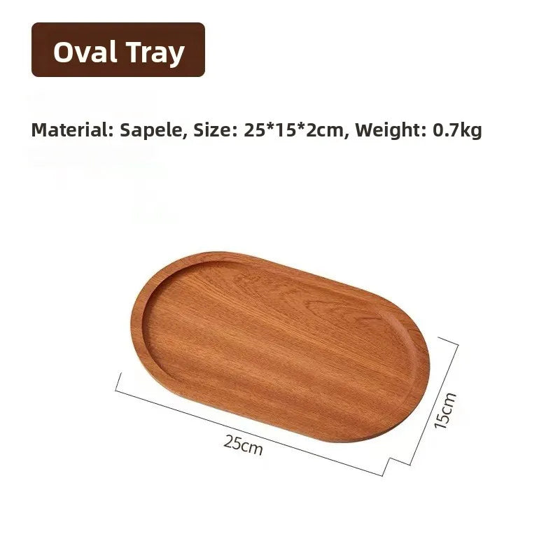 Large round Waterproof  Wood Dining Plate Tray
