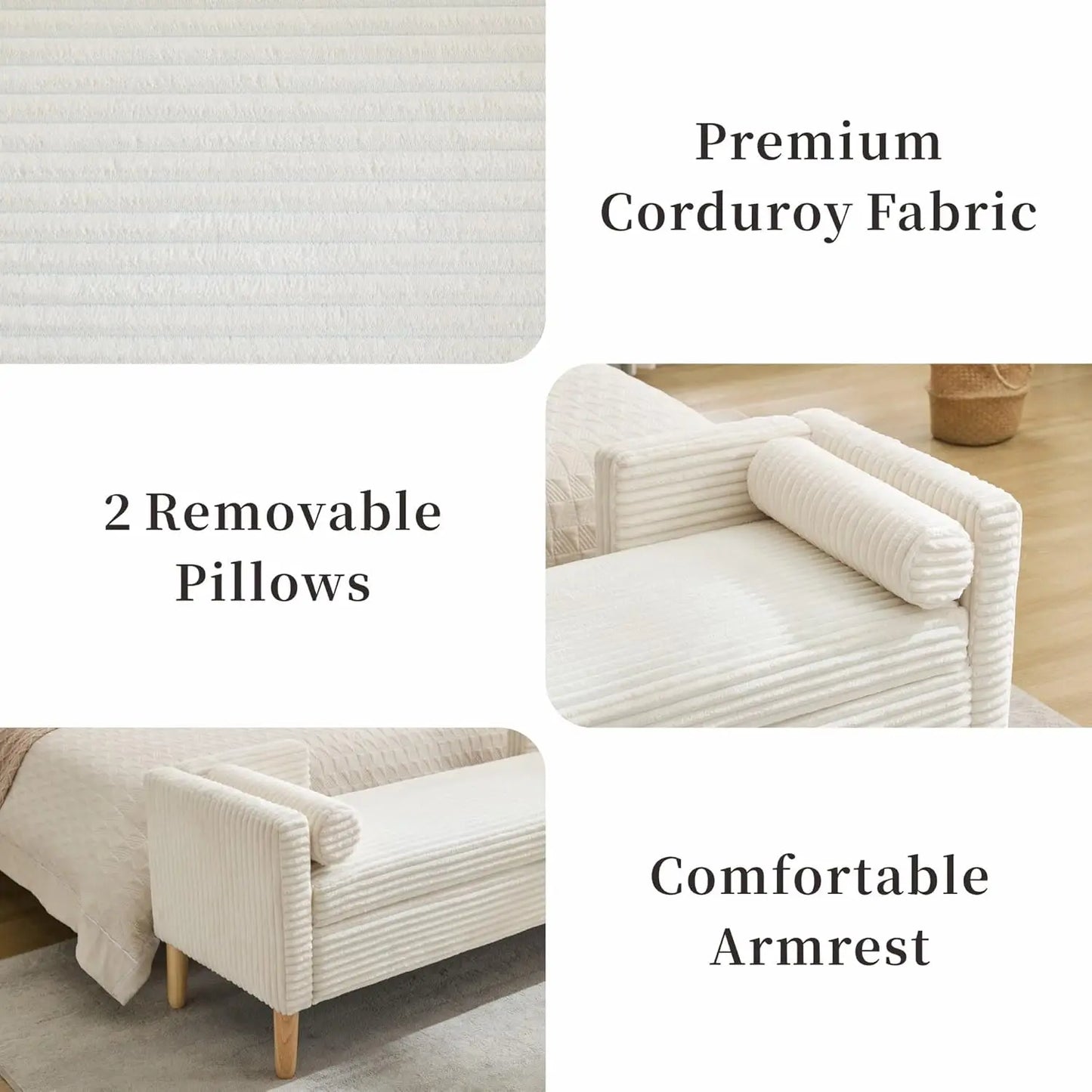Ottoman with Storage Bench, Upholstered