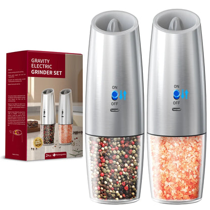 Rechargeable Electric Gravity Salt & Pepper Grinder