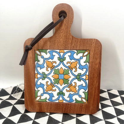 Large round Waterproof  Wood Dining Plate Tray