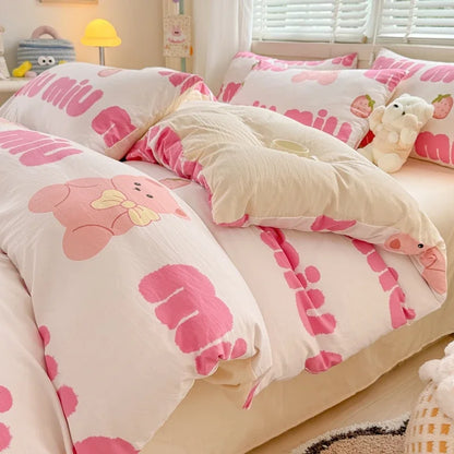 3pcs Duvet Cover Set Cartoon Strawberry Print
