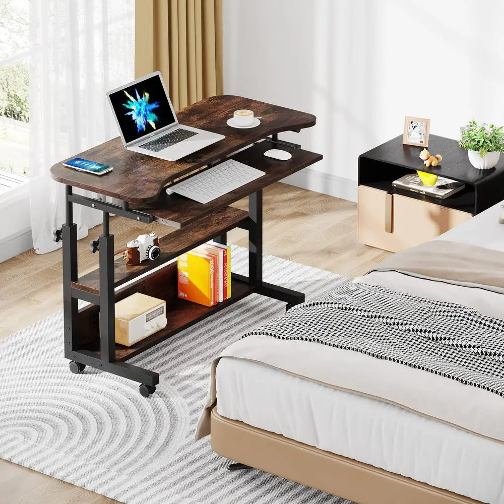 Desk with Power Outlets, Height Adjustable