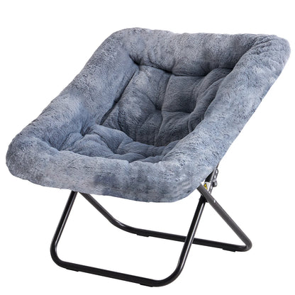 Cozy Saucer Folding Chairs Soft Faux Fur