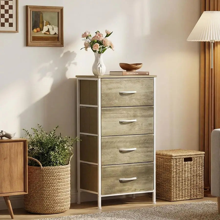 Nightstand/Bedroom Dresser with 4 Drawers
