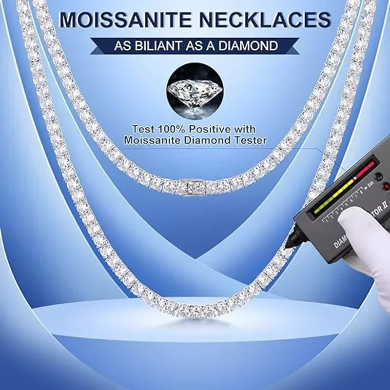 GIA certified 3-6.5 mm moissanite necklace