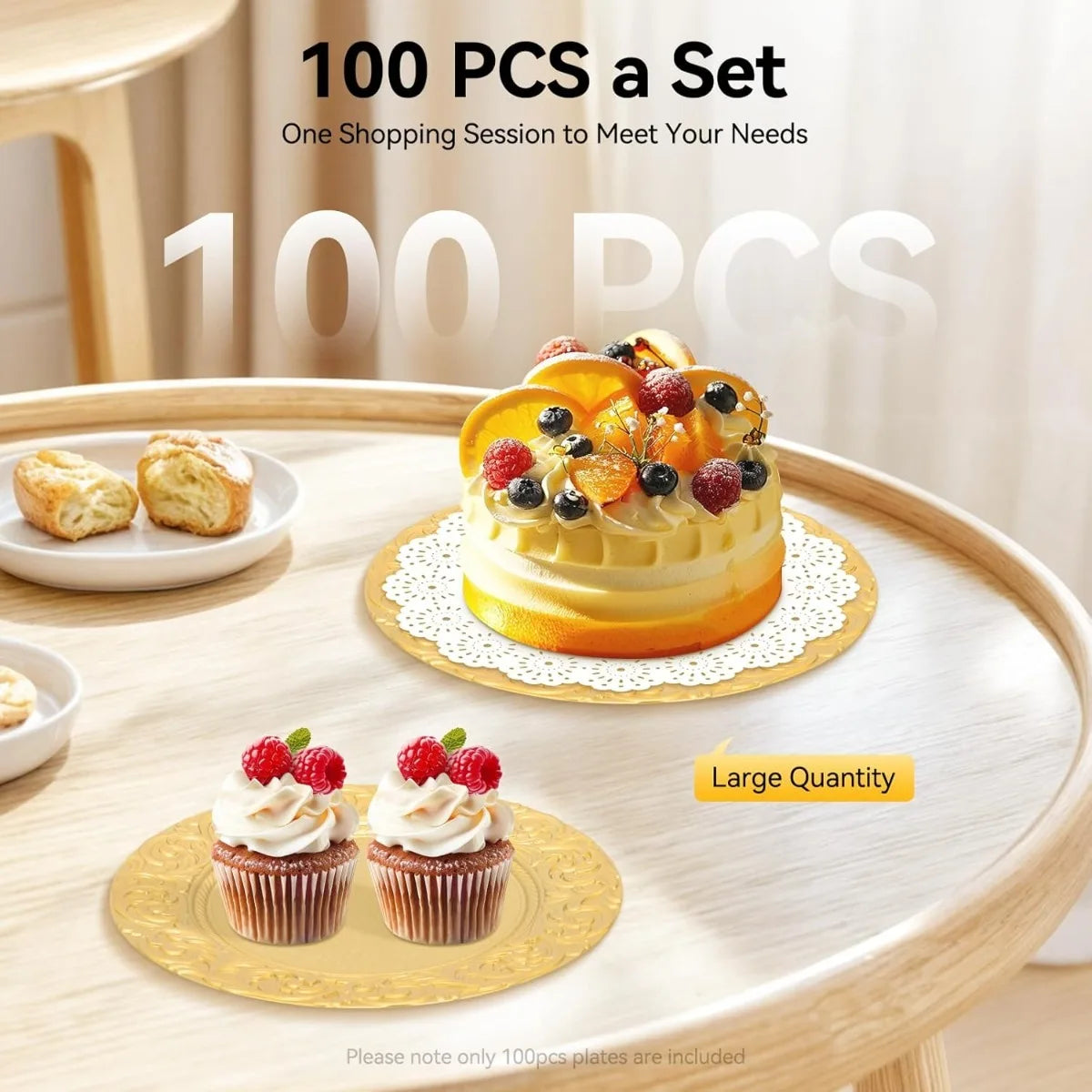 13 Inch Gold Reusable Charger Plates Set