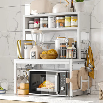 4-Tier Microwave Oven Rack, Shelves Countertop Storage