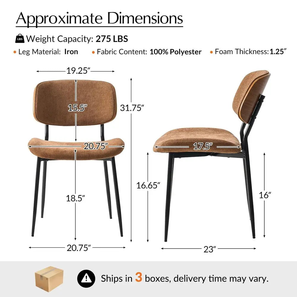 Dining Chairs Set of 6 MidCentury Modern Upholstered Chairs