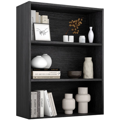 Wooden 3 Tiers Bookshelf Storage 31.5 Inch Tall