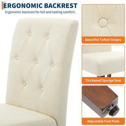 Set of 2 Upholstered Parsons Diner Room Chairs