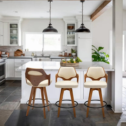 Swivel Upholstered Bar Stools Set of 2