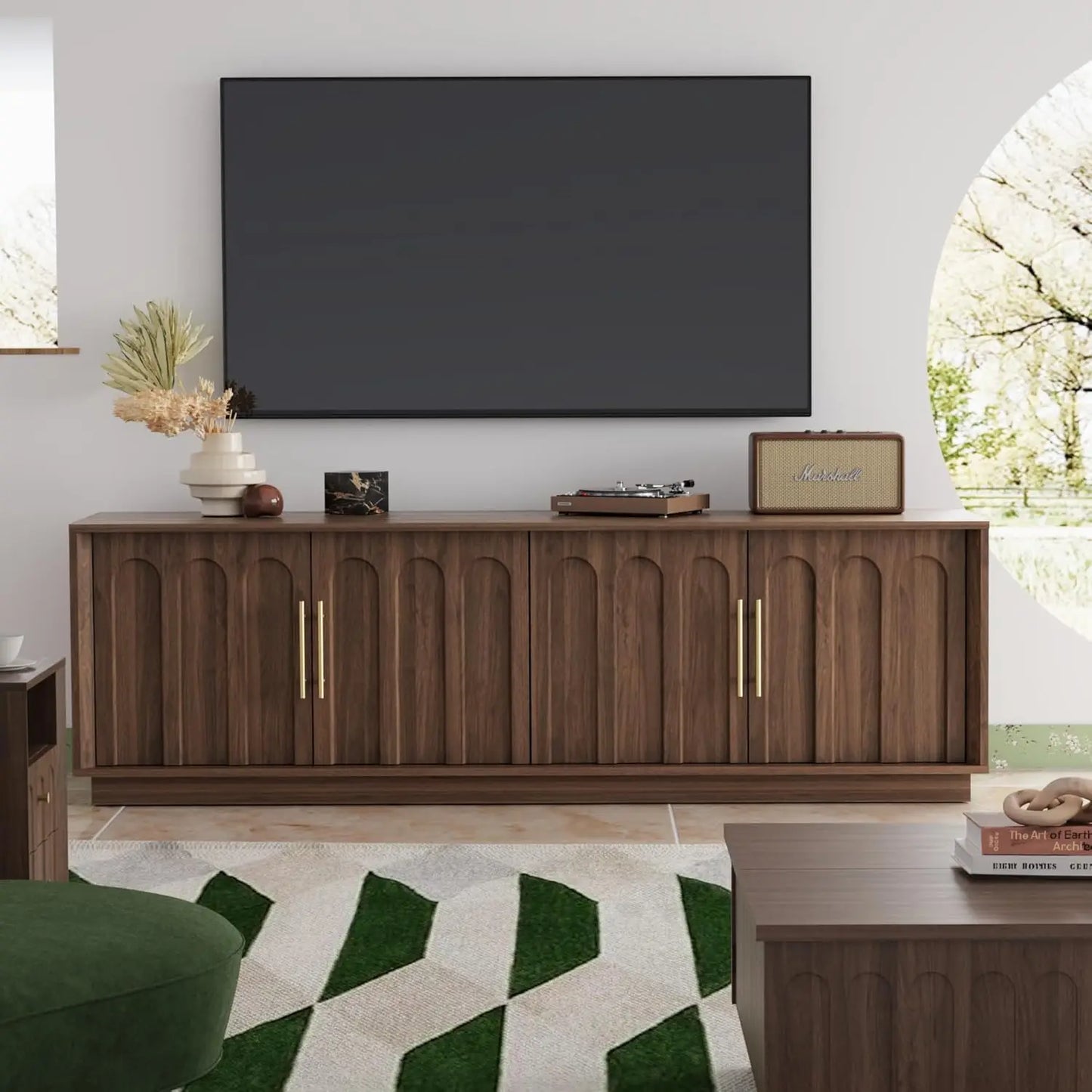 75 Inch Mid Century Modern TV Stand