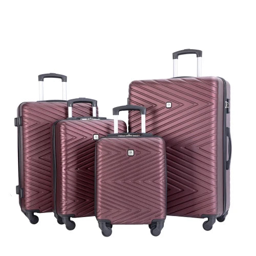 4-Piece ABS Suitcase with Spinner Wheels
