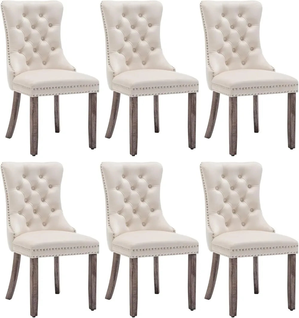 Velvet Button -Tufted Wing Back Chairs