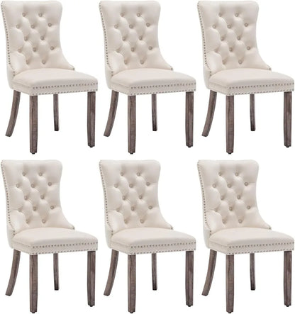 Velvet Button -Tufted Wing Back Chairs