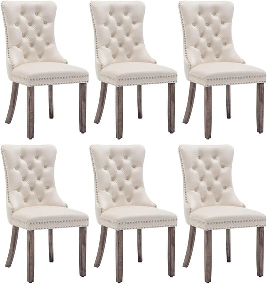 Velvet Button -Tufted Wing Back Chairs